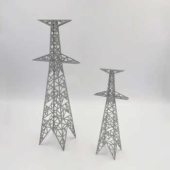 

20 x 4.7 x 4.7cm / 30 x 7.1 x 7.1cm DIY Sand Table Tower Model High Voltage Transmission Tower Decoration Model Building Silver