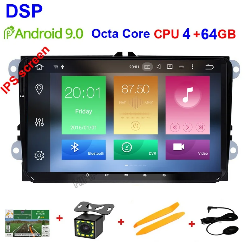 4G RAM 64G ROM DSP Android 9,0 автомобильное радио для машины dvd-плеер для Volkswagen VW GOLF PASSAT B6 для GOLF, jetta, Polo CC TIGUAN OCTAVIA T5 Gps навигация Мультимедиа - Цвет: 4G RAM 64G ROM DSP