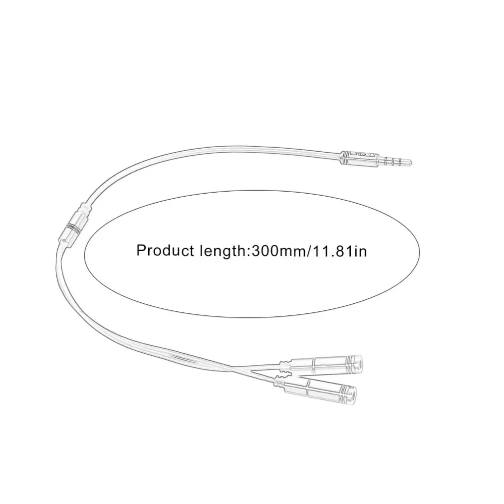 3.5mm Jack Headset Extension Cable Headphone + Mic Audio Splitter Aluminum Shell for Mobile Phone for PS4 Gaming Headset
