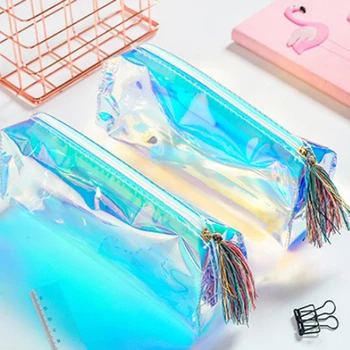 

Transparent Hologram Holographic Laser Bag Makeup Bag Pencil Case Card Wallet