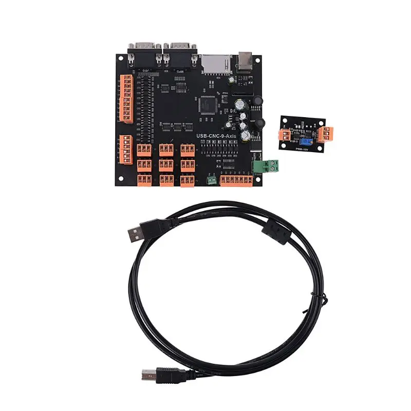 USB 9 Axis 100 кГц чпу шаговый двигатель контроллер коммутационная плата с MPG интерфейсом для гравировального станка
