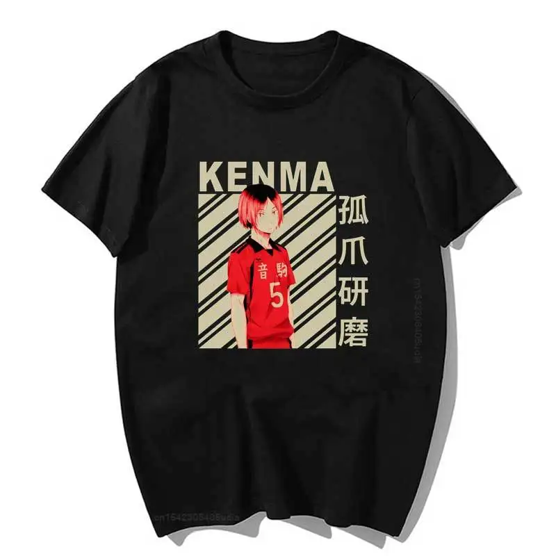 

Футболка Haikyuu Kenma Kozume, мужские кавайные топы, Мультяшные футболки с рисунком карате, модная футболка для мужчин, футболка унисекс в стиле Хар...