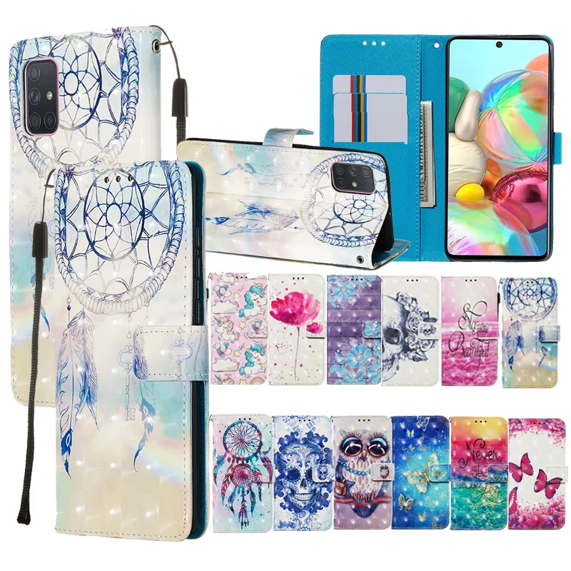Роскошный кожаный чехол-бумажник с 3d-рисунком для Samsung A51 M30S A71 S20 A21 A41 Note 10 Lite чехол