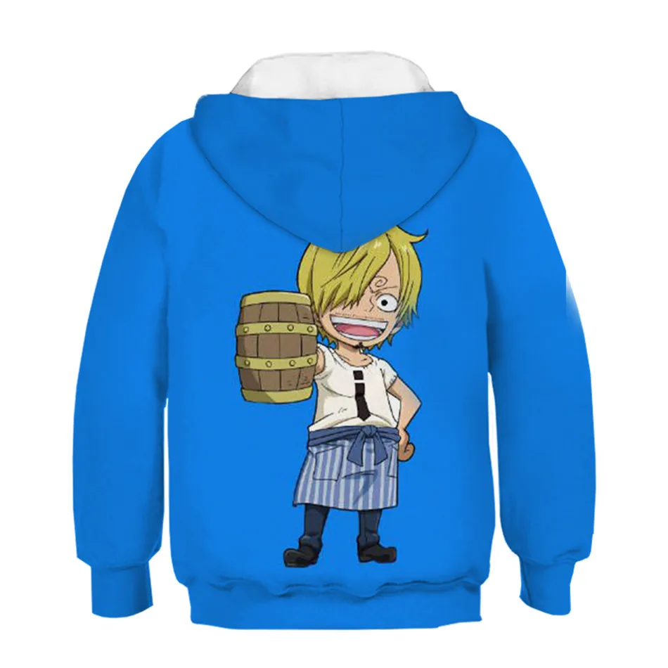 Детская Лидер продаж японское аниме One piece толстовки Луффи 3D свитшот с капюшоном с принтом осенний пуловер для детей Топы От 4 до 13 лет