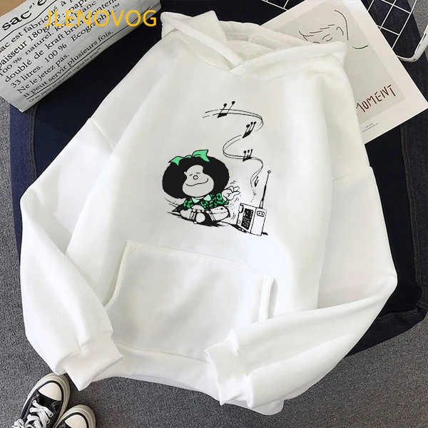 Toda Mafalda Print Hoodies Women Men Hooded Sweatshirts Harajuku Hip Hop Hoodies Sweatshirt Streetwear Tracksuit Winter Clothes Y0102005b