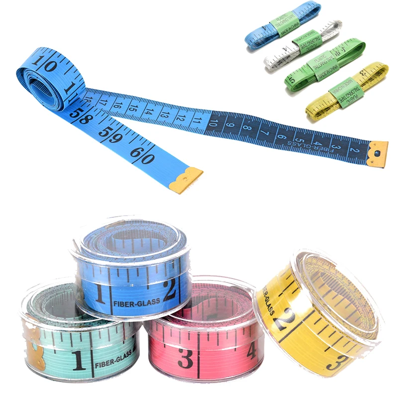 

150cm/60" Body Measuring Ruler Sewing Tailor Tape Measure Soft Flat Sewing Ruler Meter Sewing Measuring Tape Random Color