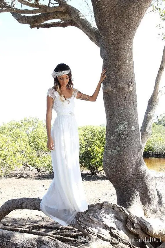 robe de mariee винтажное кружевное пляжное красивое кружевное платье с короткими рукавами и низкой спинкой vestido de noiva, свадебное платье, платья подружки невесты