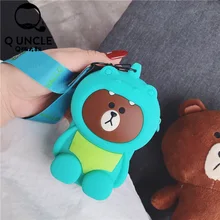 Роскошные женские кошельки для монет, Женский кошелек на застежке, женский клатч, Женский мини кошелек, силиконовый кавайный кошелек для девушек