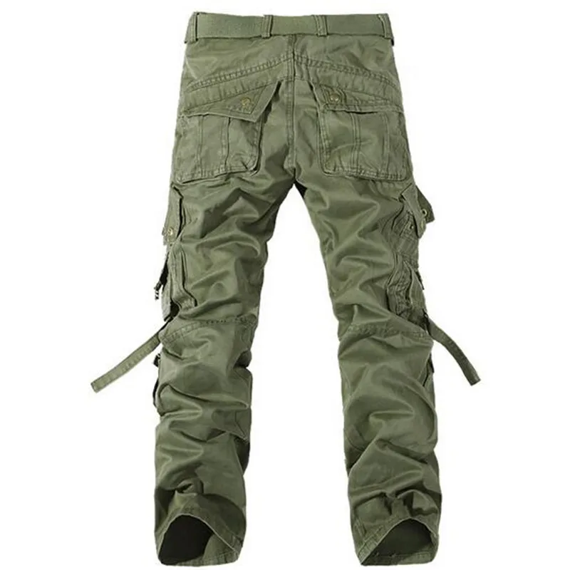 Billig Neue 2019 Männer Cargo Hosen armee grün große taschen dekoration mens Casual waschen hose männlichen herbst armee hosen plus größe 40