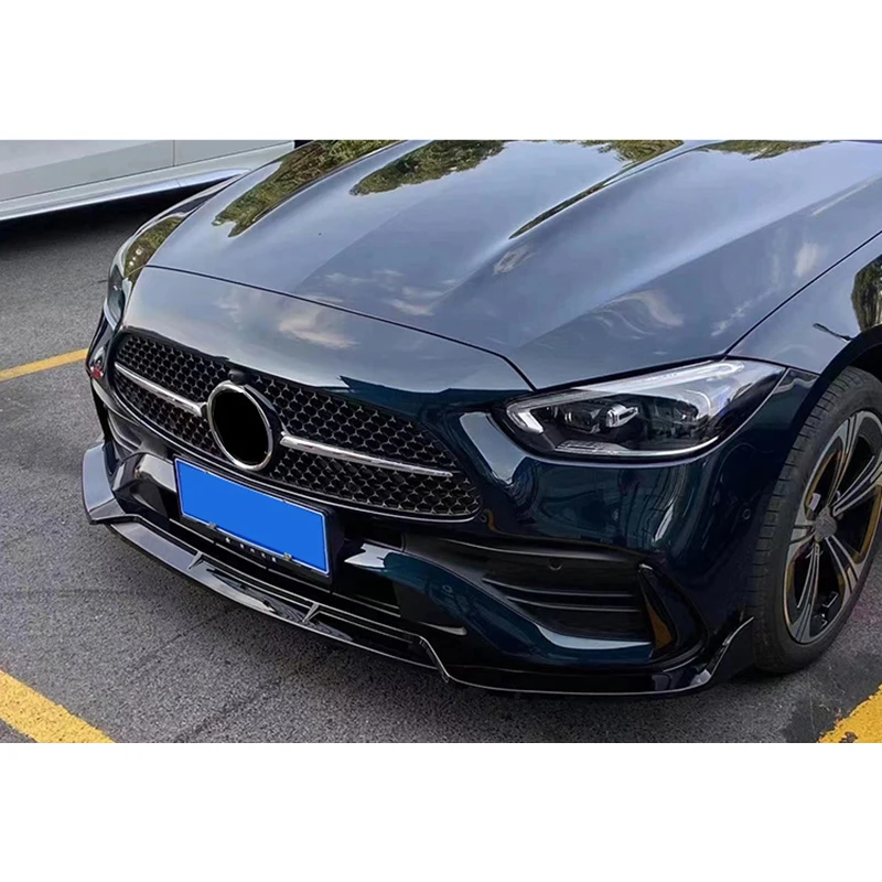 Stay Tuned Performance Front Bumper Lip For 2022-2023 Mercedes-Benz C-Class  W206 AMG Line Painted Black 