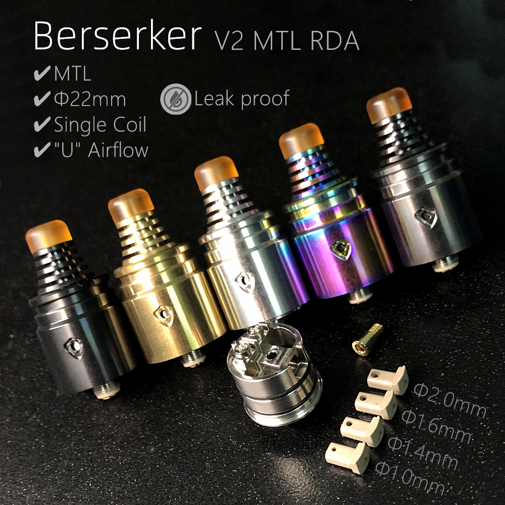 

Vape Berserker BSKR v2 MTL RDA atomizer 22mm Rebuildable Dripping Tank squonk rda single coil atomizer RDA MTL Tank