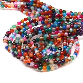 

Natural 4MM mini round Stone Agates Beads for Jewelry Making bracelet earring handmade finding diy 4MM agat stone Factory price