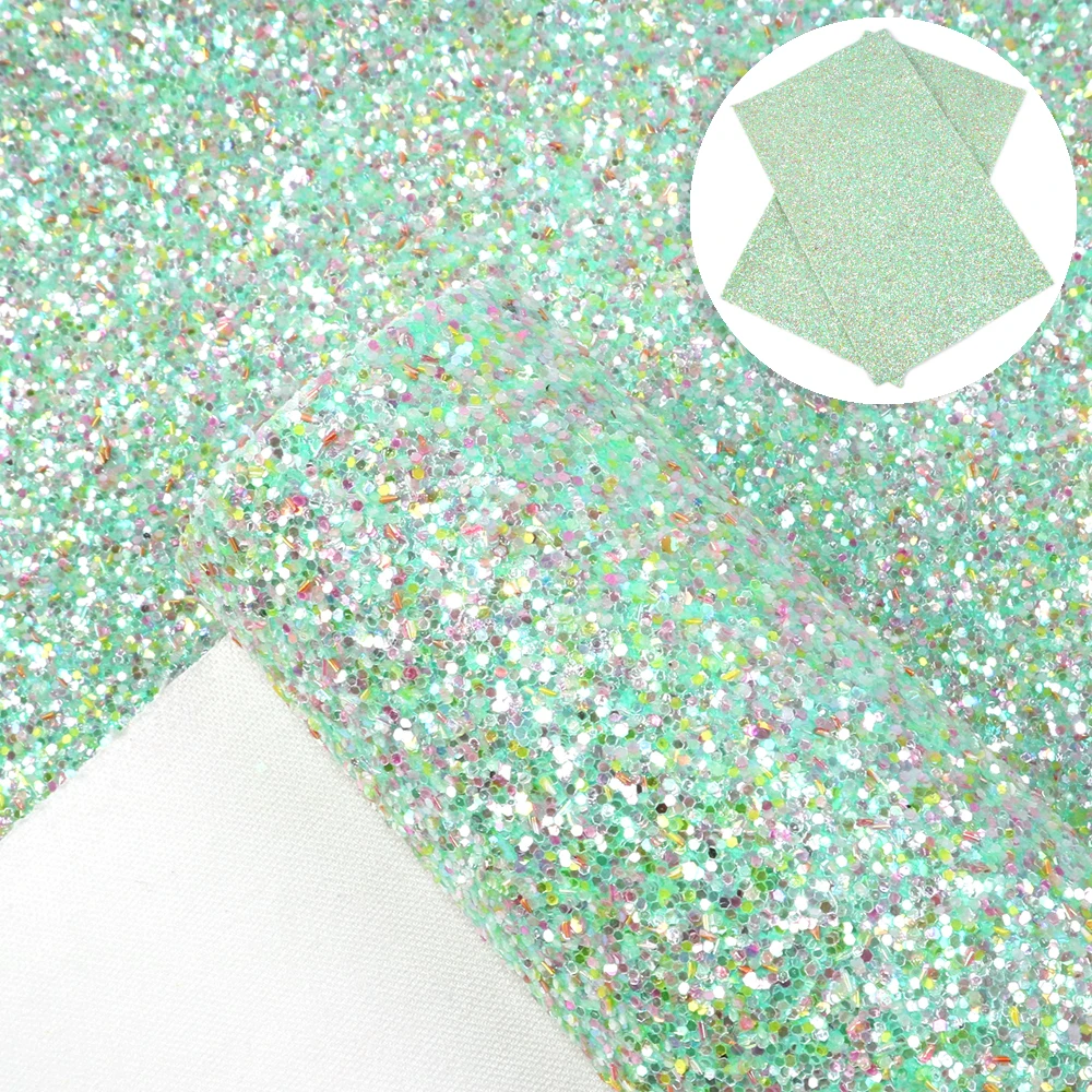David accessories 20*34cm Chunky Glitter Sequins Synthetic Leather Fabrics for Patchwork for Bow DIY Handmade Materials,1Yc8248 - Цвет: 1095402003