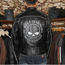 Новинка, Мужская мотоциклетная куртка из коровьей кожи, настоящая воловья кожа, светящаяся сзади череп, мотоциклетная байкерская куртка, зимняя куртка для России