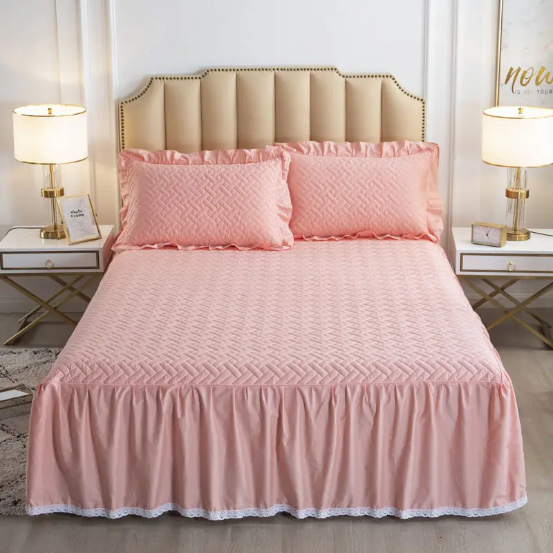 

Korean Version Lace Cotton Bedspread, Protective Cover, Bedsheet, Dust Cover, Hotel, Cotton, Simmons