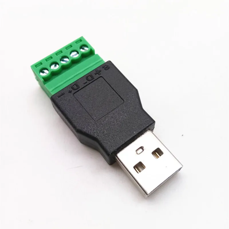 1Pcs USB 2.0 Type Male Female Turn 5Pin Terminal USB Turn Terminal Avoid Welding Plugs USB Plug Male Head Female Head Connector