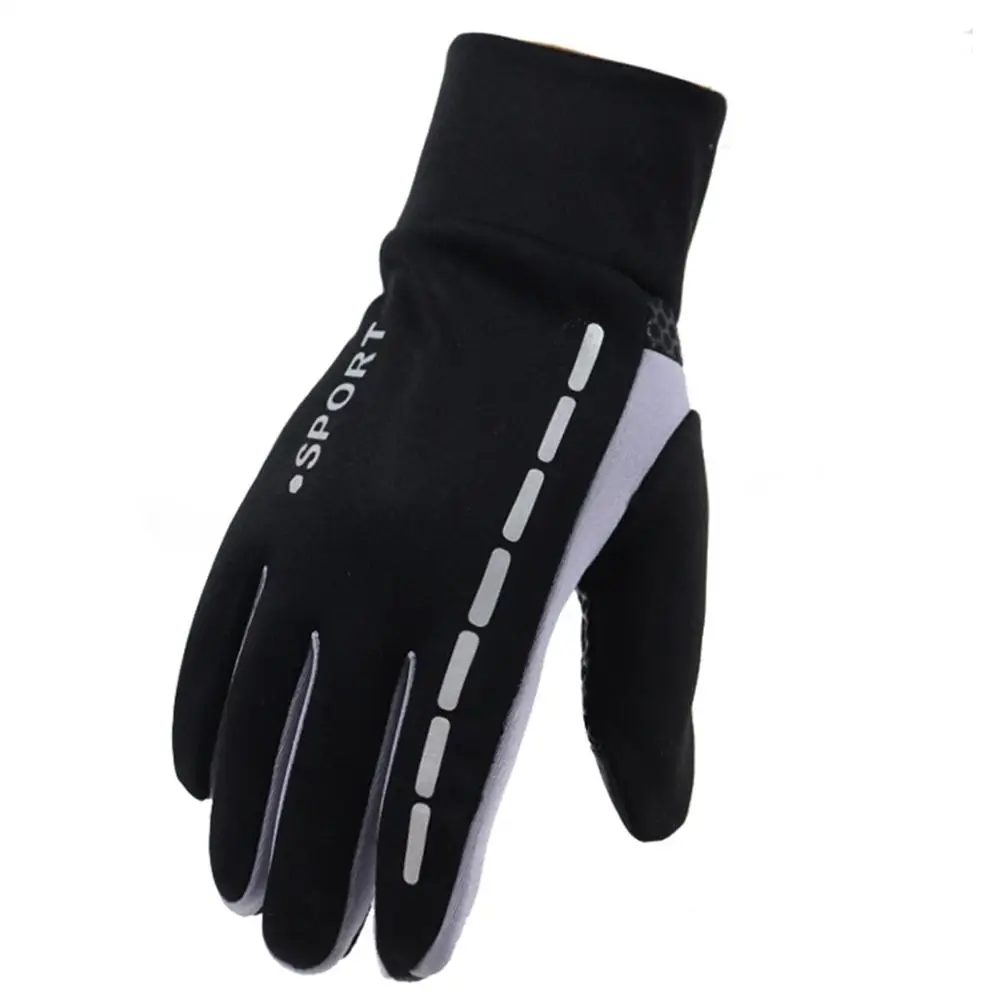 Мужские зимние теплые перчатки, водонепроницаемые ветрозащитные перчатки с сенсорным экраном для езды на велосипеде, утолщенные универсальные велосипедные защитные перчатки - Цвет: Black