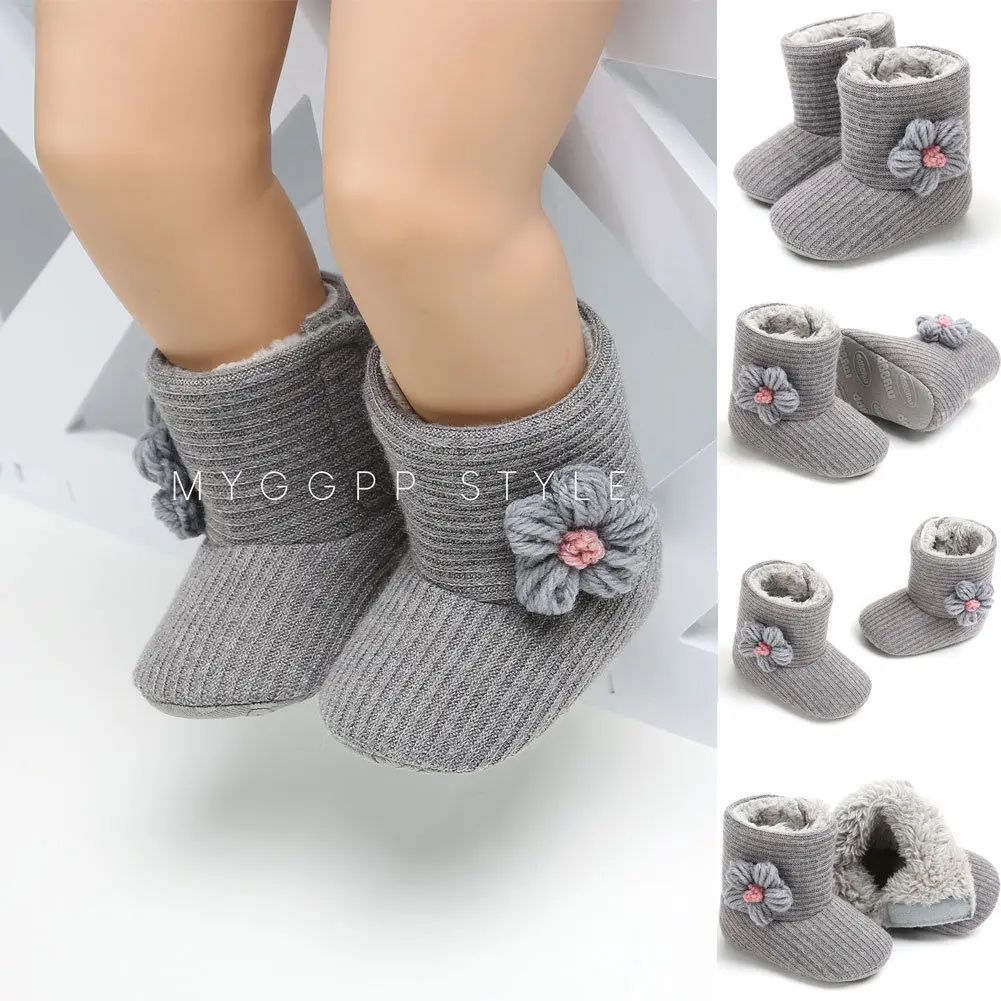 Зимние теплые ботинки унисекс для новорожденных; обувь для малышей; мягкая классическая обувь для мальчиков и девочек; обувь для первых шагов на год
