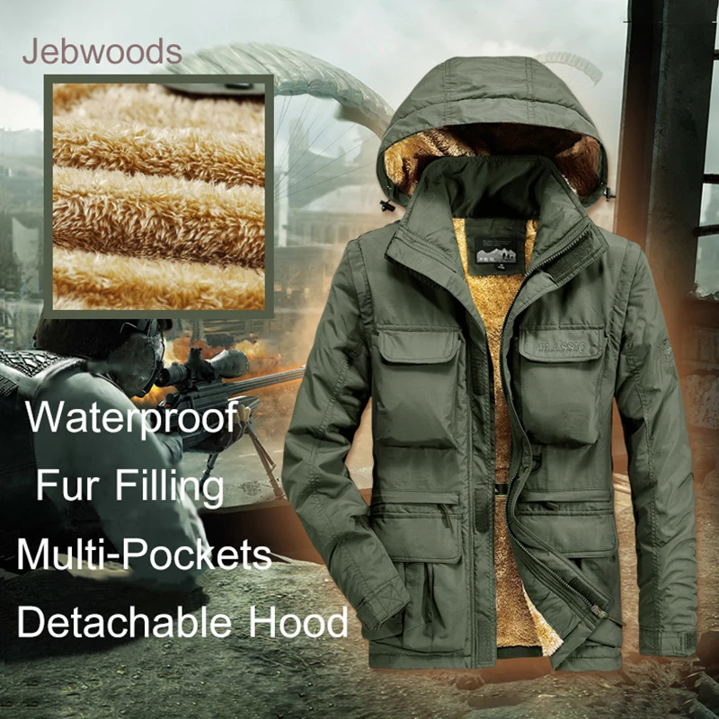 Waterproof Winter Jacket Men Hooded Fleece Fur Filled Military Army Tactical Male Bomber Jackets Overcoat Pilot Windbreaker Men Waterproof Winter Jacket Men Hooded Fleece Fur Filled Military Army Tactical Male Bomber Jackets Overcoat Pilot Windbreaker Men