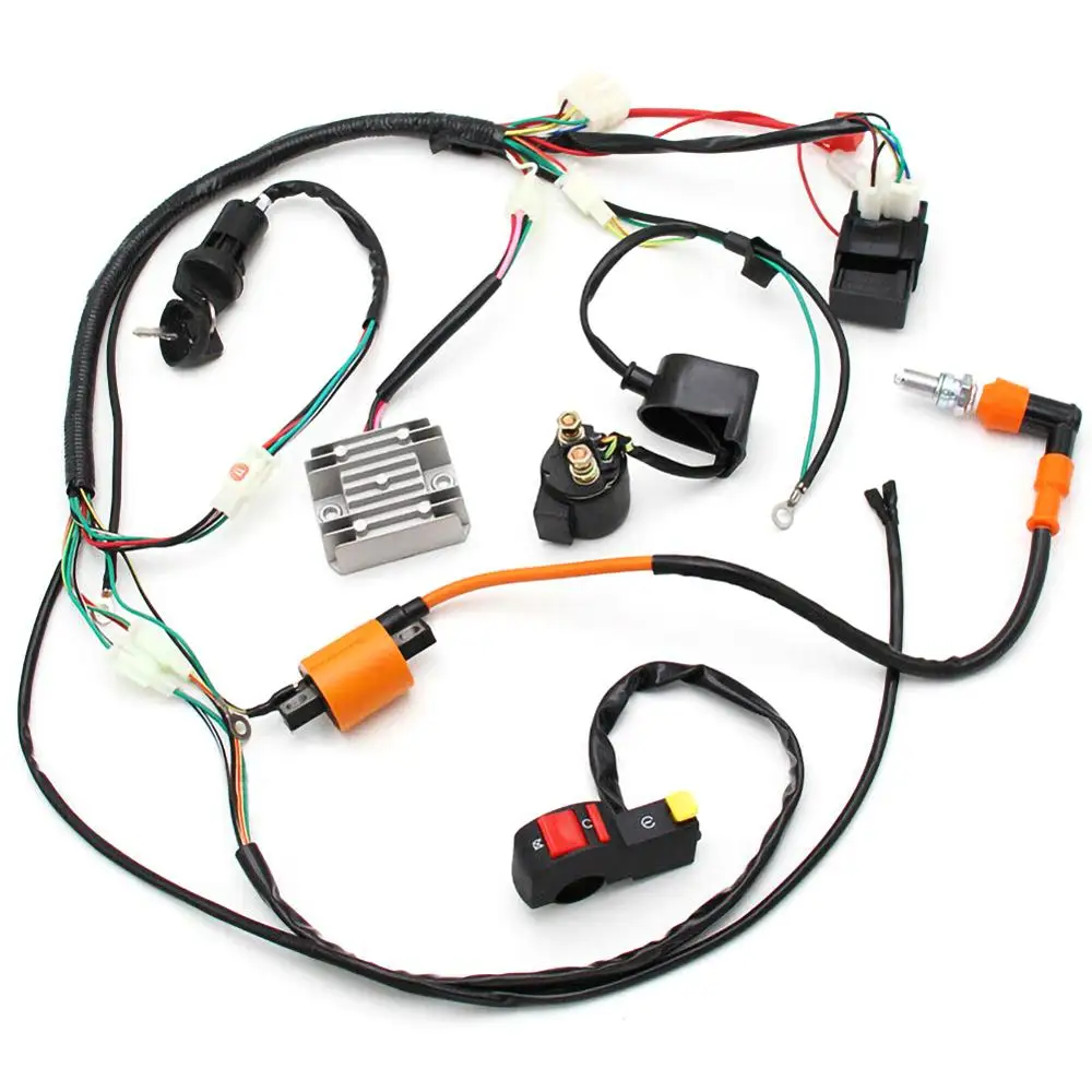 

Electric Wiring Harness Wire Loom Stator Full Kit For ATV QUAD 150/200/250CC Beach ATV Motorcycle Wiring Harness Car Accessories