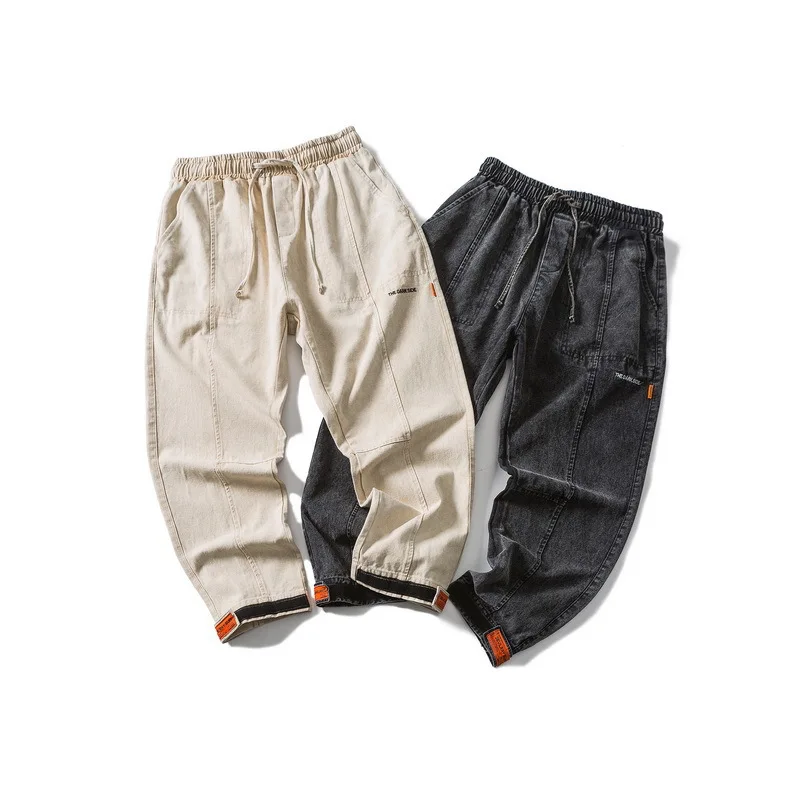 

Wesley Studio 2020 Spring Snow Wash Orange Loop Ankle Banded Pants Sub-Men's Japanese-style Trend Versatile Casual Pants