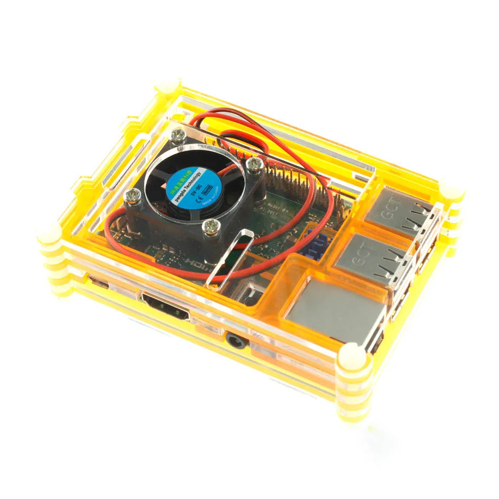 Для Raspberry Pi 3B Plus, корпус, коробка, 9 слоев, акриловая оболочка, крышка, вентилятор охлаждения процессора и радиатор для Raspberry Pi 3 Model B