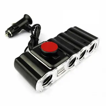 

Auto Car Cigarette Lighter Splitter 4 Port in 1 High Quality Potable Multi Socket USB Plug Adapter Charger