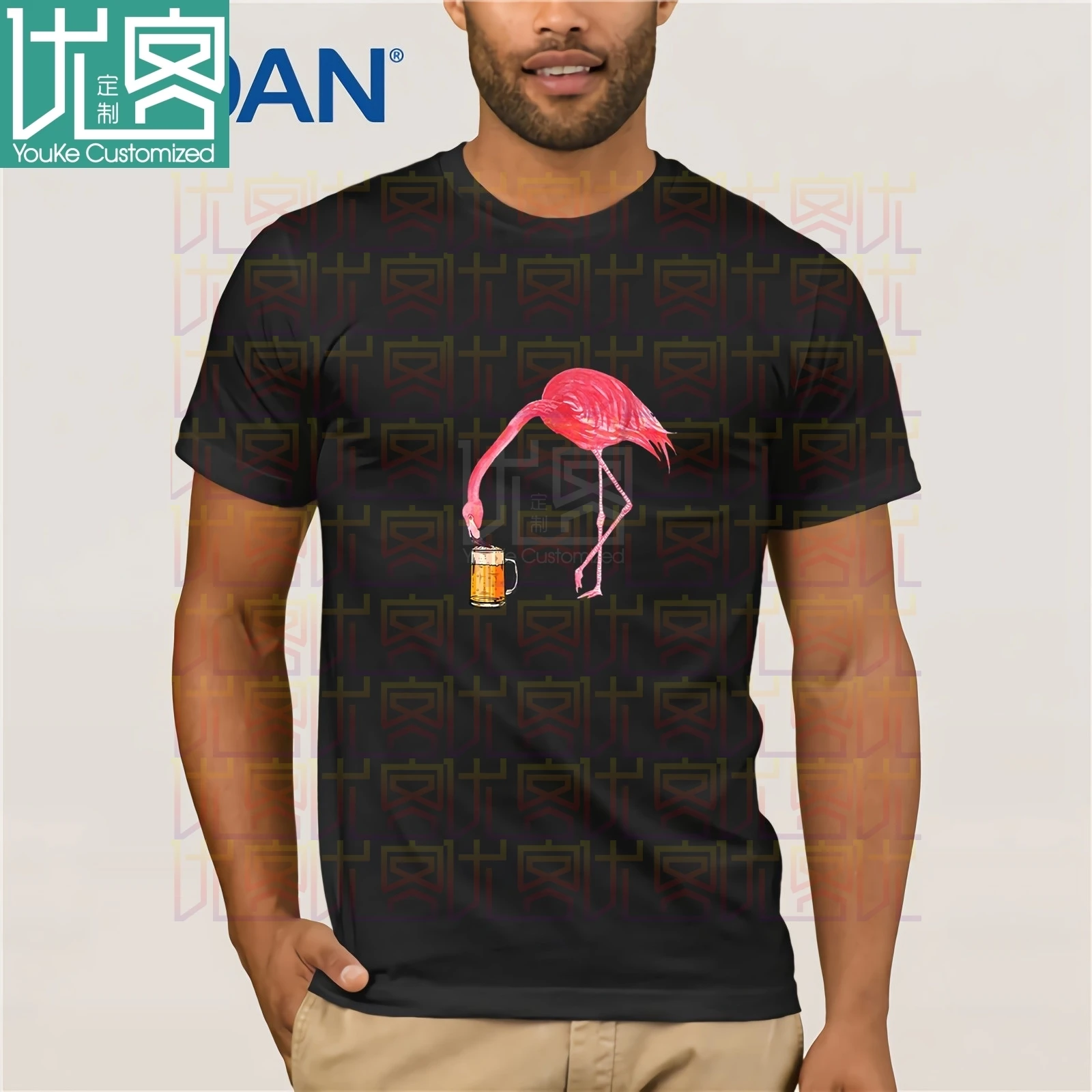 Футболка для вечеринки Beer Lover s Flamingo Классическая футболка с короткими рукавами