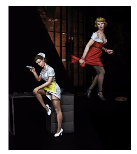 

1/35 Resin Model Building Kit Figure Table and nurse