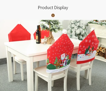 

Christmas ornament Santa Claus Chairs Cover Santa Claus Elk Snowman Cap Cover Christmas Dinner Table Party Decoration