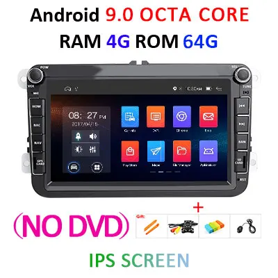 Ips DSP Android 9,0 64G 2 din мультимедийный плеер для быстрого Yeti VW passat b6 golf 4 5 6 polo tiguan Seat Altea Toledo BORA RADIO - Цвет: 4G 64G-NO DVD