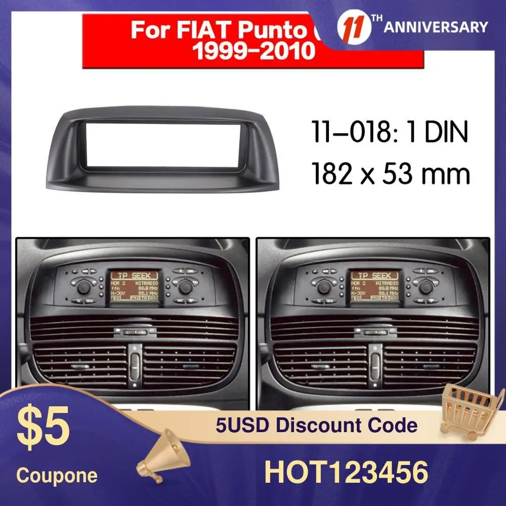 Pannello Del Telaio 1Din Car Dash Frame Radio Fascia Per Fiat Punto Linea 2002 Stereo Dash Kit Radio Cd Player Installazione