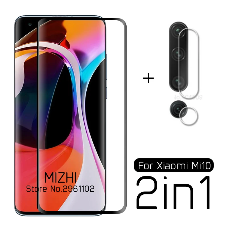 

2in1 protective glass for xiaomi mi 10 camera lens screen protector on xiomi xaomi redmi mi 10 pro mi10 10pro tremp glasses film