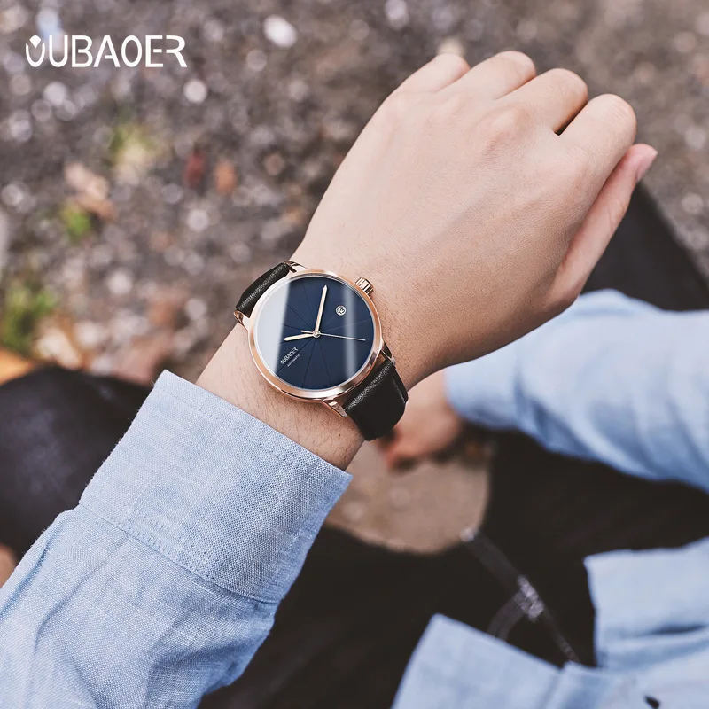 

Opel Children Automatic Analog Watch Leather Belt Simple MEN'S Watch Men Calendar Back through Watch Business Leisure Table
