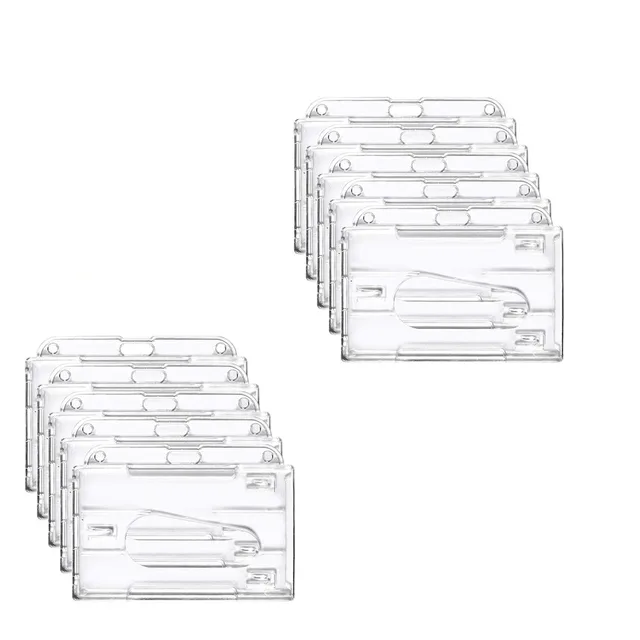 XRHYY Pack Of 10 Heavy Duty ID Badge Holder Hard Plastic Horizontal