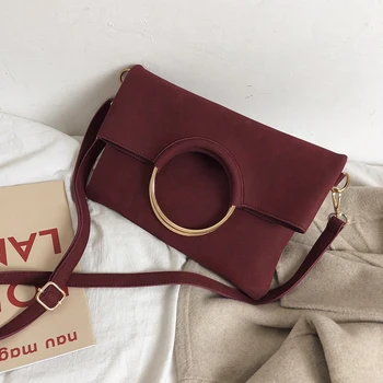 

DORANMI Suede Leather Handbag For Women 2019 Female Autumn Totes Metal Ring Composite Bags Shoulder Bag Bolsos Mujer CBB388