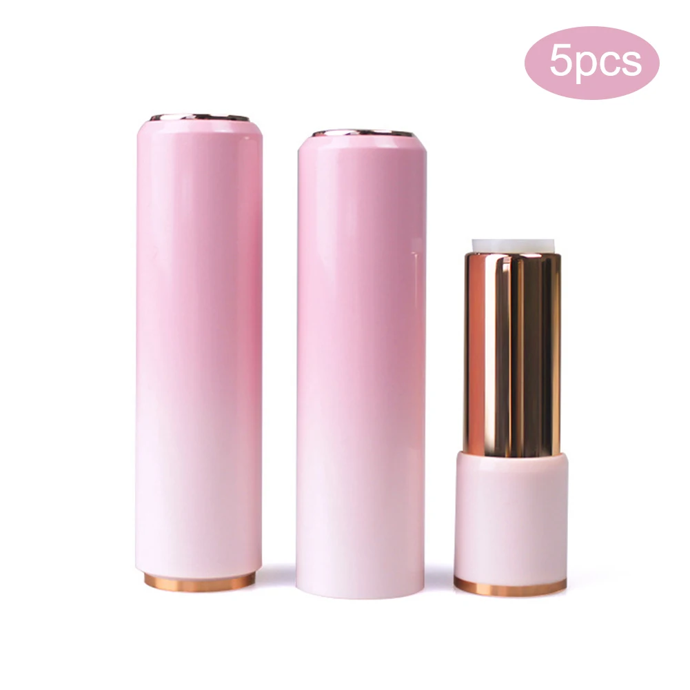 

5pcs 12.1mm Gradient Press Lipstick Empty Tube Lip Balm Lip Gloss Jars Shell DIY Makeup Refillable Bottle Female Cosmetic Tools