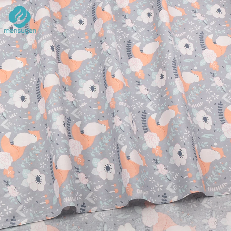 Ткань метр лиса мультфильм хлопок ткани для детских платьев простыня Детские кроватки бампер одеяла подушки Чехол DIY Швейные ткани