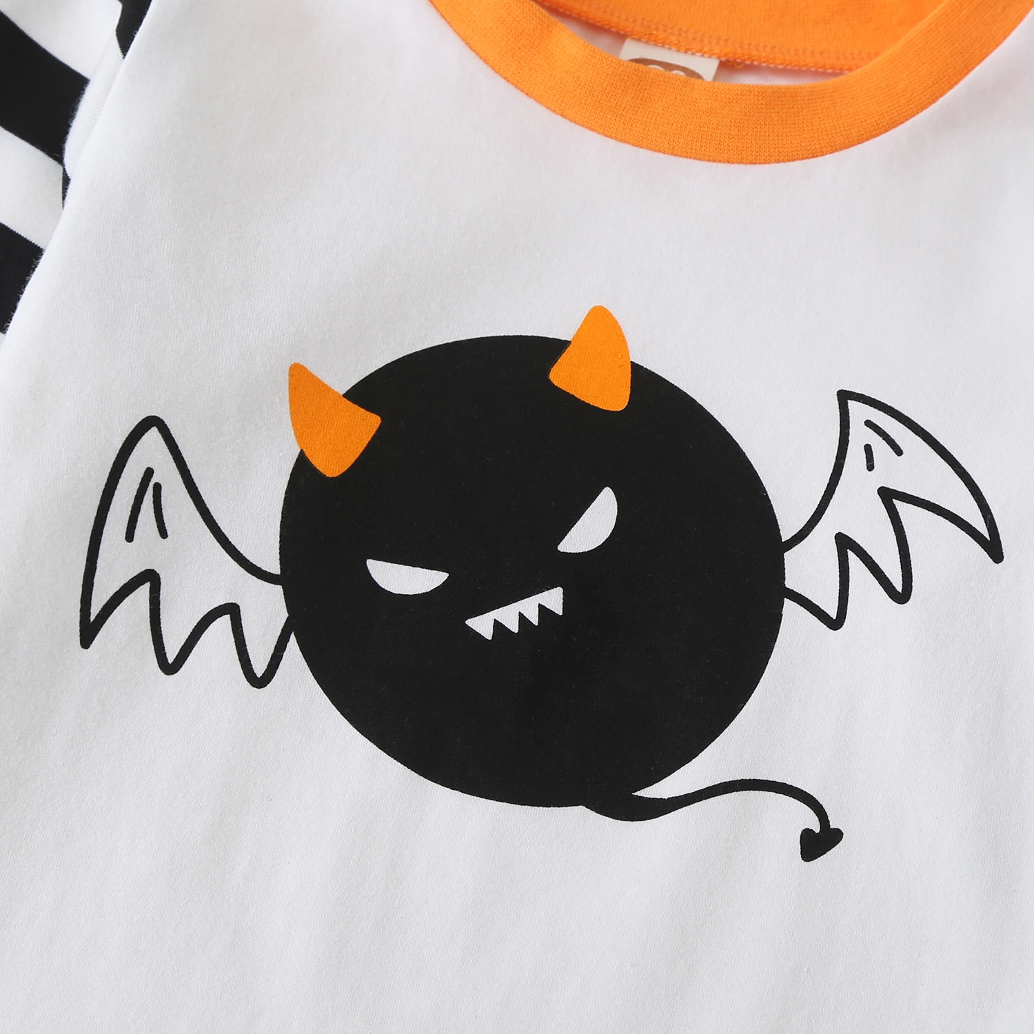 Kids Halloween Costume Set Baby Boys Girls White Long Sleeve Round Collar Top Evil Print Shirt+ Printed Long Pants 1-6 Years