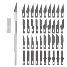 

2021NEW Non-Slip Metal Scalpel Knife Tools Kit Cutter Engraving Craft knives + 40pcs Blades Mobile Phone PCB DIY Repair Hand