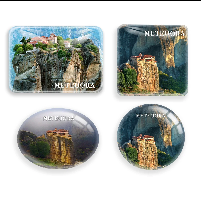 

Fridge Magnets Meteora Greece World Tourist Souvenir glass Refrigerator Magnetic Stickers Home Decor Decoration Gift