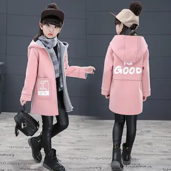 

2-13 Year Thick Toddler Girls Coat New Autumn Winter Fashion Baby Girl Woolen Jacket Rabbit Outwear Cartoon Kid Children's Coat