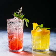 Ретро рельефное коктейльное стекло креативное вино бренди виски стекло чай молоко кофе кружка домашний бар офис питьевой стекло es посуда для напитков