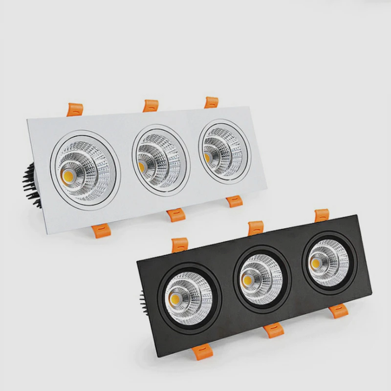 Встраиваемые светодиодные потолочные светильники с регулируемой яркостью 3x7 Вт