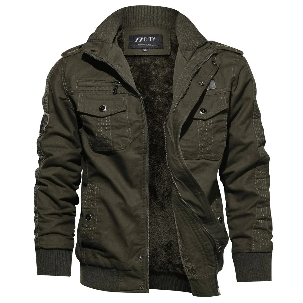 ZOGAA, Мужская Флисовая военная куртка, зимнее теплое пальто, для улицы, для страйкбола, для пилота, пальто для мужчин, s, Армейская, воздушная, теплая, толстая, Карго, верхняя одежда