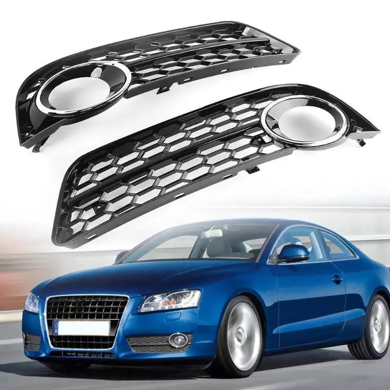 1 пара передний противотуманный светильник сотовые решетки для Audi A5 2008-2011 хромированное кольцо