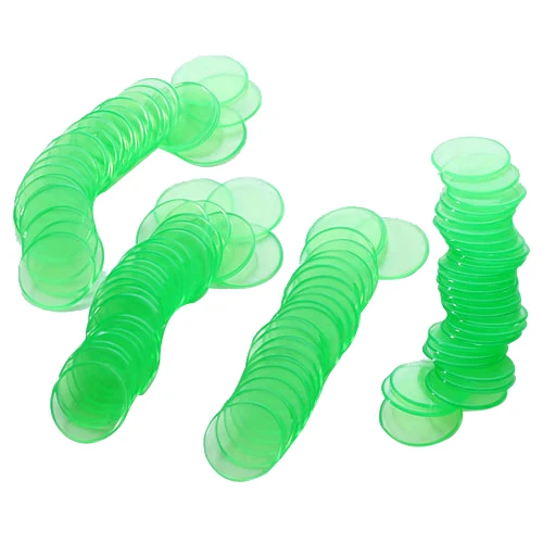 Mixed 200pcs Red & Green Transparent Count Bingo Chips Markers Game Cards 1.9cm