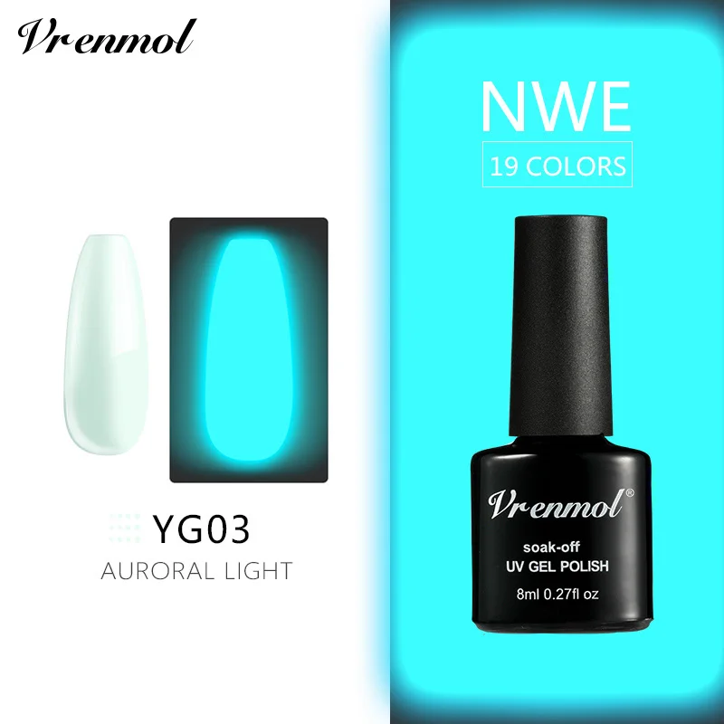 Vrenmol 1 шт. Гель-лак для ногтей светится в темноте замачиваемый УФ-Гель-лак для ногтей флуоресцентный светящийся разноцветный неоновый Гель-лак - Цвет: YG03