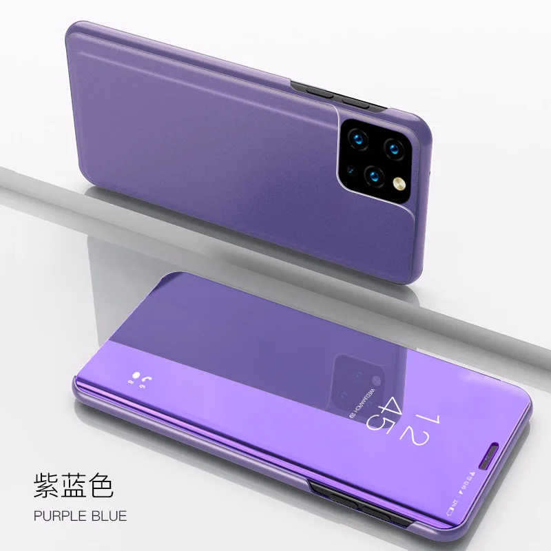 purple Роскошный чехол с зеркалом для iphone 6, 7, 8 X, XR, XS Max, прозрачный чехол с откидной крышкой и подставкой для iphone 11 Pro, max, 6 Plus, 7 Plus, 8 Plus, чехол - Цвет: purple