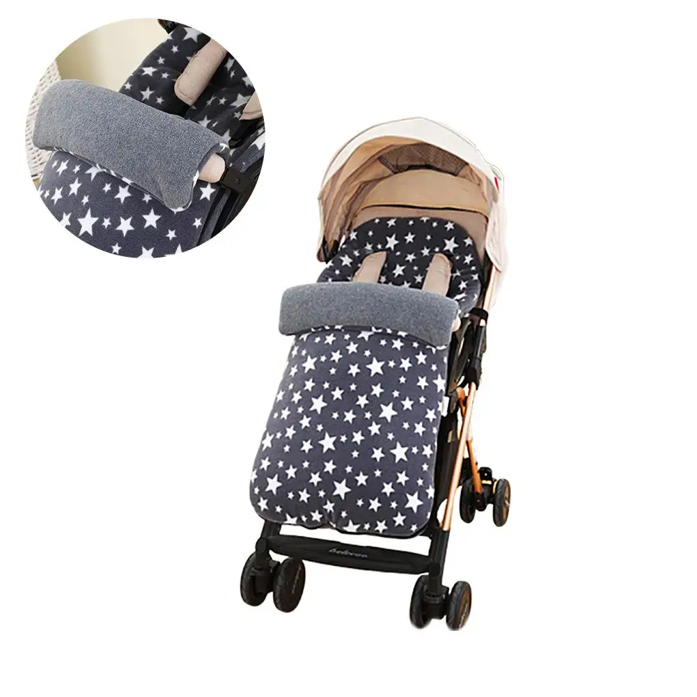 Детская коляска, теплый чехол для коляски, хлопковая подкладка, универсальный чехол для ног, аксессуары для детской коляски, мягкий спальный мешок - Цвет: Gray